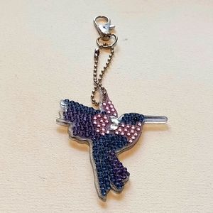 Blingy Dark Blue & Purple Hummingbird Keychain